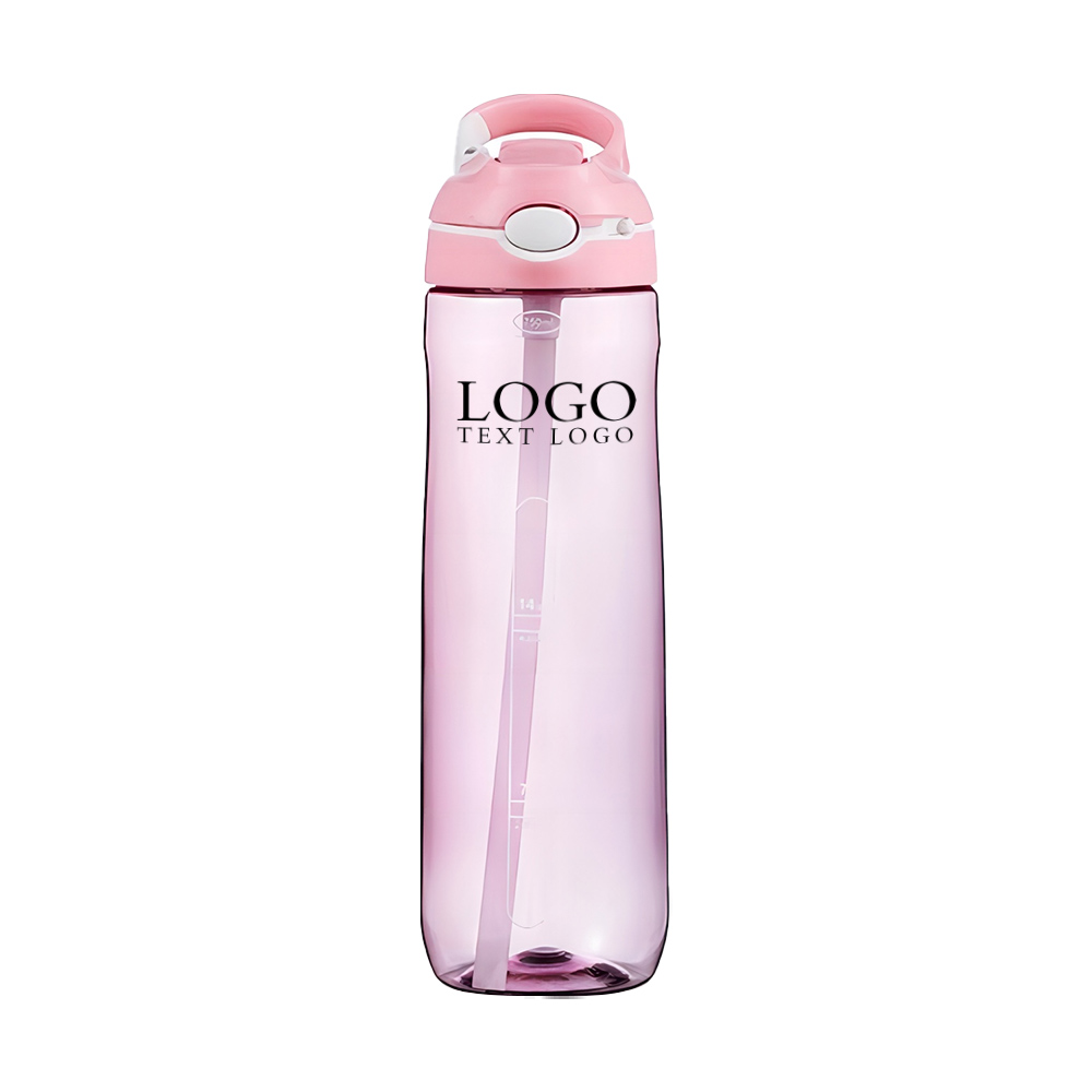Custom 24 Oz Autospout StrawWater Bottle Pink With Logo