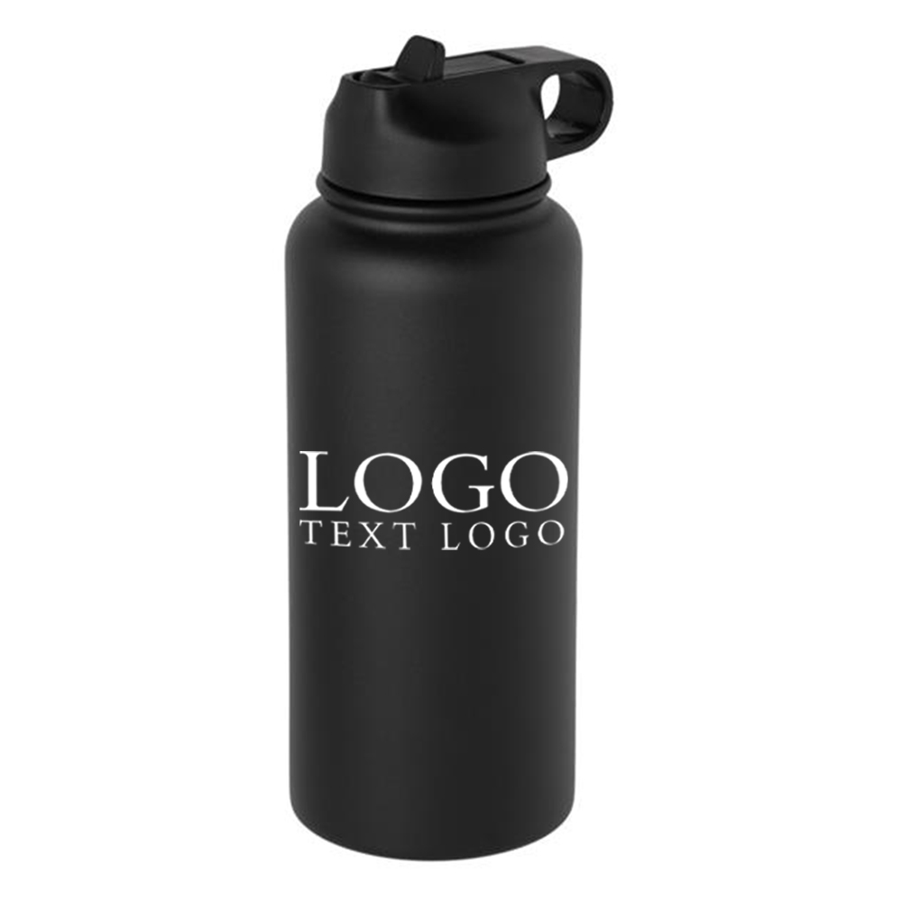 Titan 32 oz Vacuum Insulated Water Bottle Black With Logo