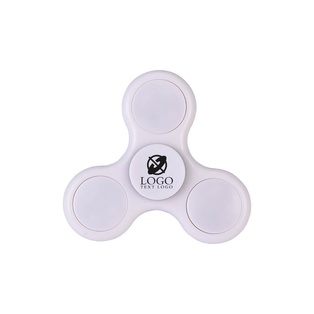 Led white hand colorful triangle spinner with logo