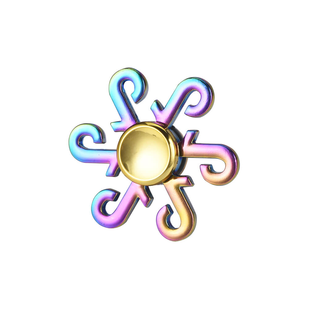 fancy swirl rainbow metal fidget spinner
