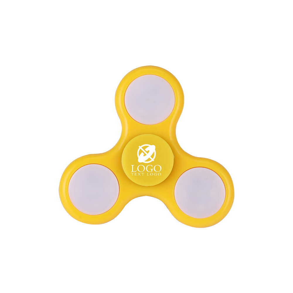 Led hand triangle yellow spinner with custom logo