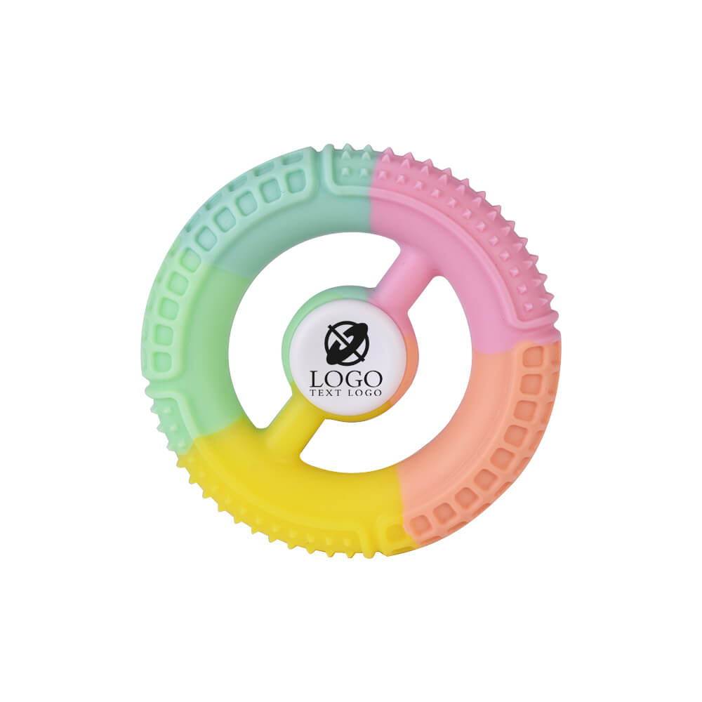 Orange silicone fidget spinner with logo