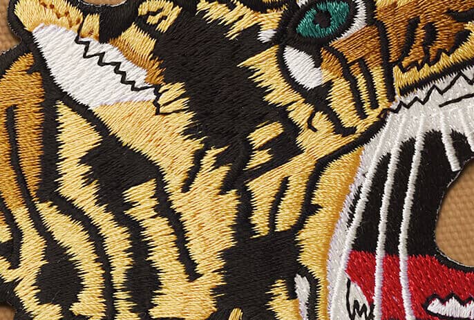 details of embroidered patches