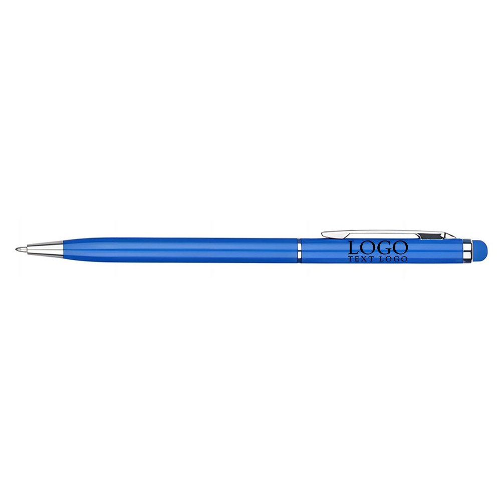 Light Blue Custom Slim Metal Stylus Pen with Logo