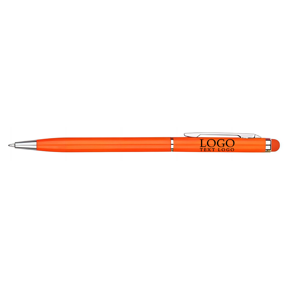 Orange Custom Slim Metal Stylus Pen with Logo