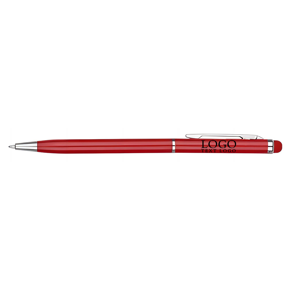 Red Custom Slim Metal Stylus Pen with Logo