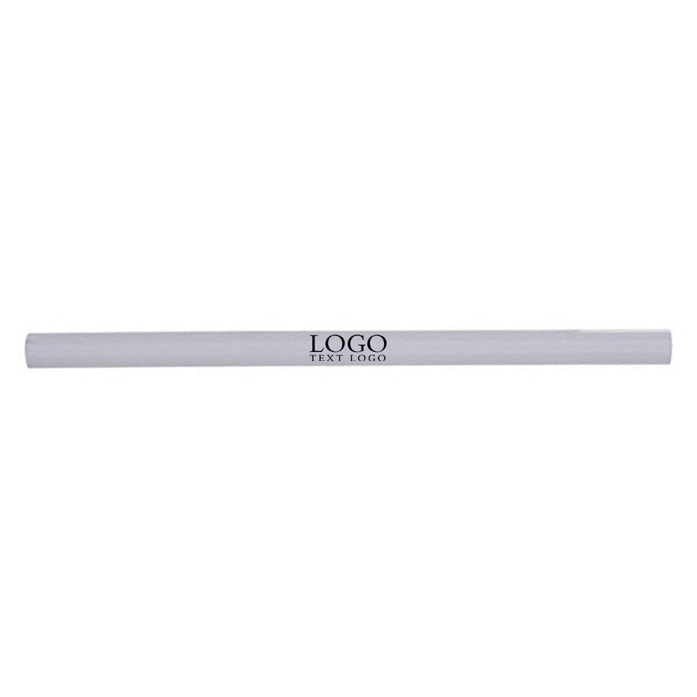 Custom Jumbo Untipped Pencil White With Logo