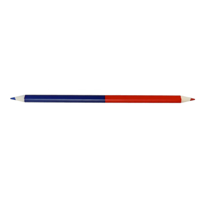 Crayon de charpentier en bois personnalisé avec marque rouge et bleue