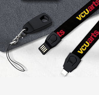 3 in 1 USB Woven Lanyards