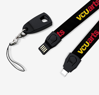 Custom 3 in 1 USB Woven Lanyards