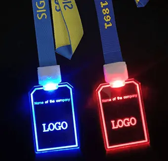 Custom Woven Lanyards with Light Up Card Custom Woven Lanyards with Light Up Card