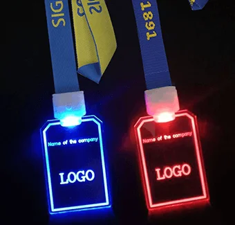 Brugerdefinerede vævede nøglesnore med lysende kort