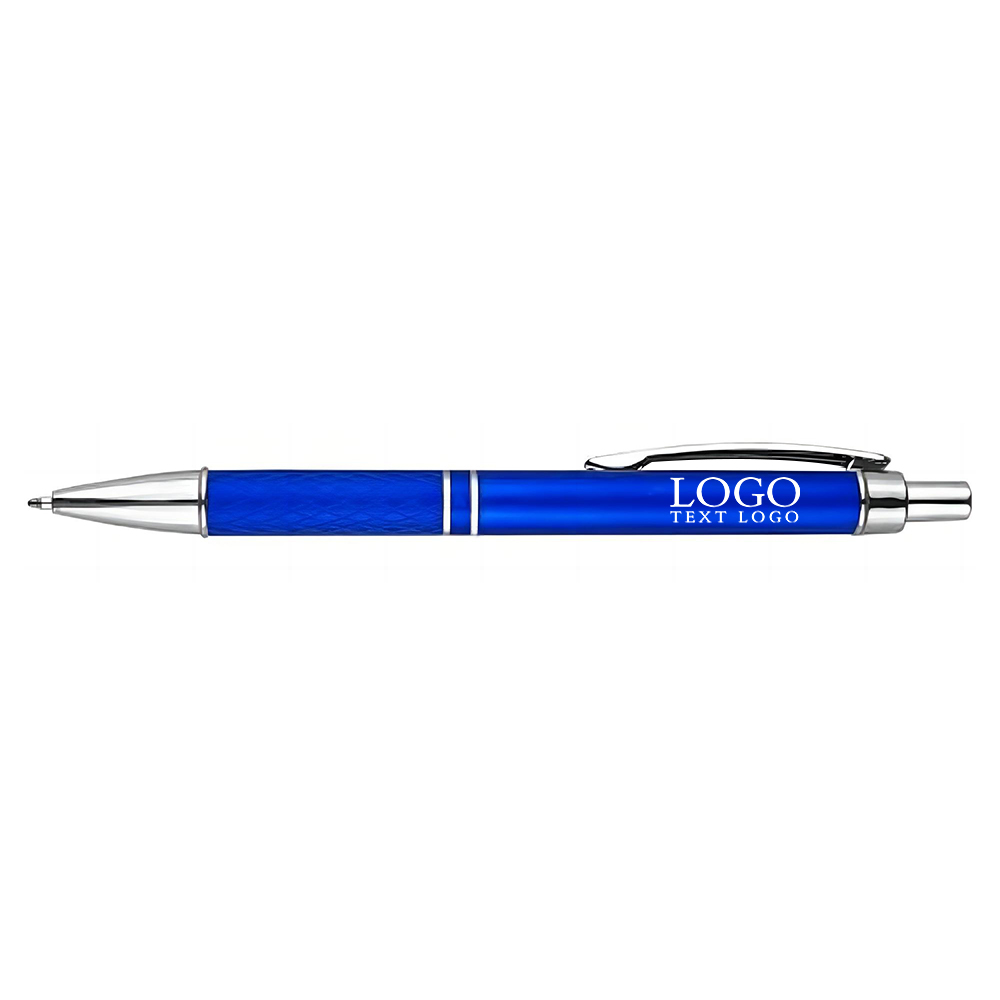 Blue Click Action Ballpoint Pen with Logo