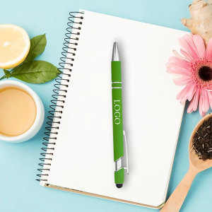 Personalized Rubber Black Stylus Ballpoint Pen