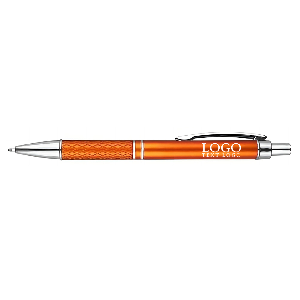 Orange Click Action Ballpoint Pen with Logo
