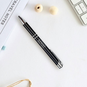 Retractable Metal Ballpoint Pen with Black Ink