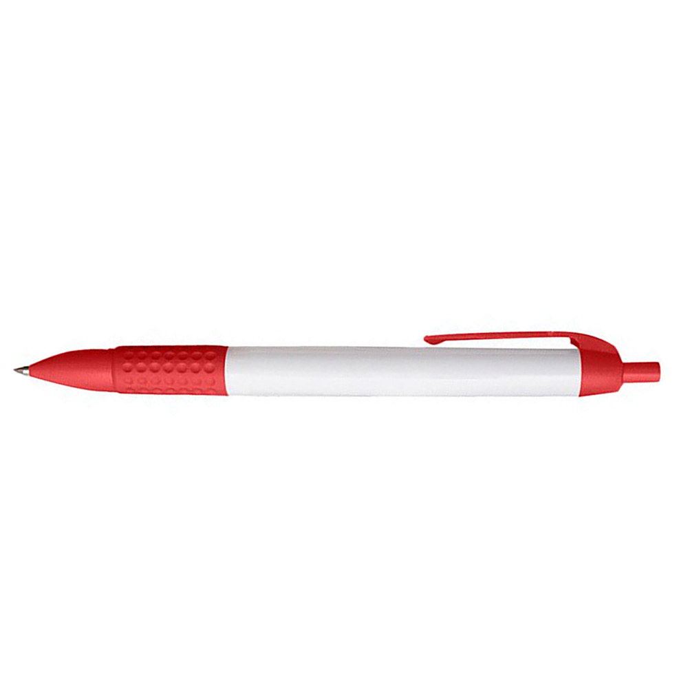 Custom Click Ballpoint Pens with Grip - Red