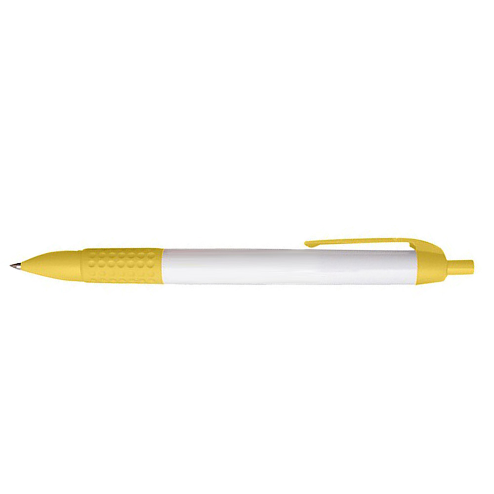 Custom Click Ballpoint Pens with Grip - Yellow