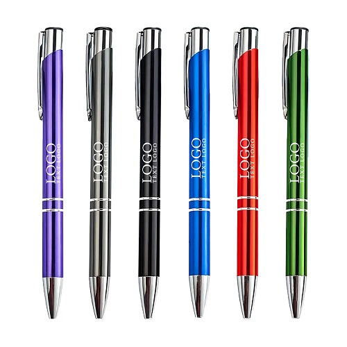 Retractable Metal Ballpoint Pen with Black Ink