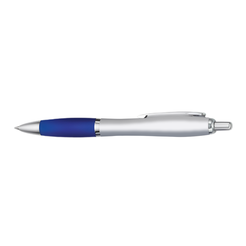 Silver Blue Retractable Basset II Pen
