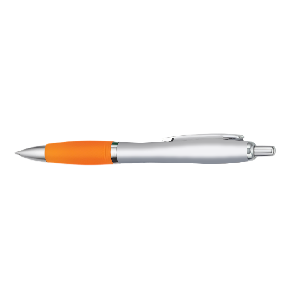Silver Orange Retractable Basset II Pen