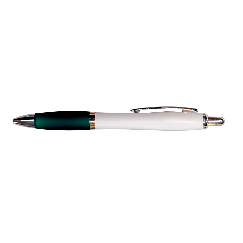 White Green Retractable Basset III Pen