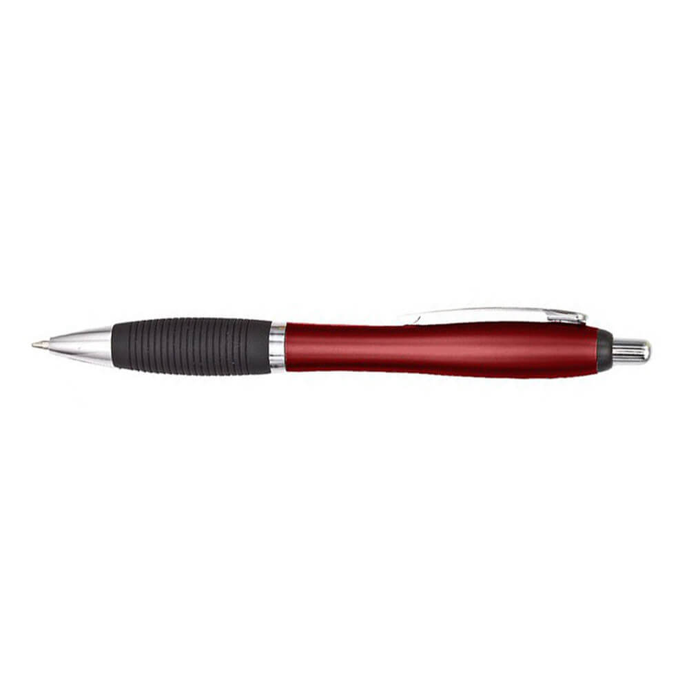 BURGUNDY Plastic Click Action Pen with Hourglass Shape