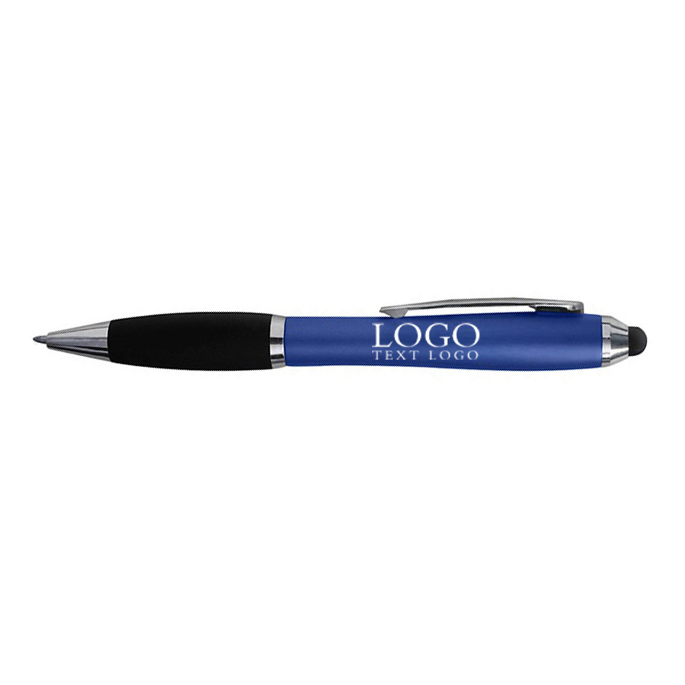 Blue Custom Write Twist Action Plastic Pen with Logo