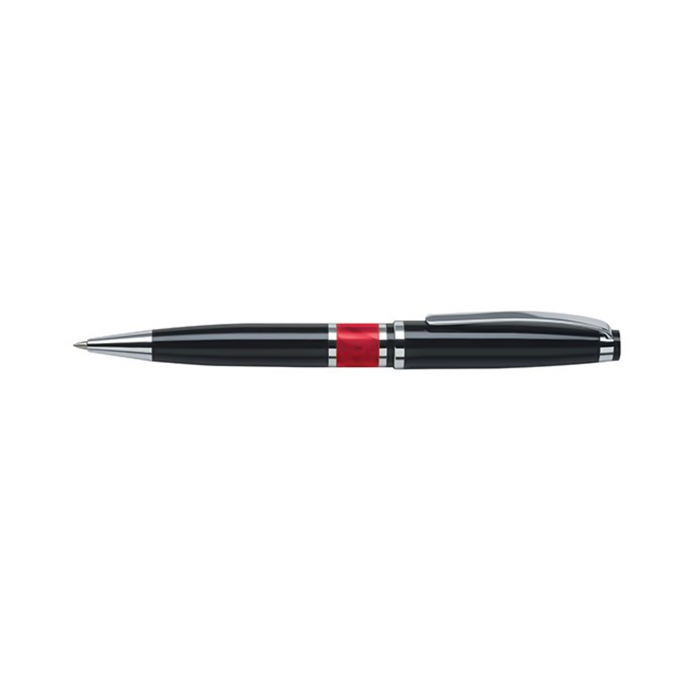 Chrome Plated Brass Pen With Twist Action BLACK&RED
