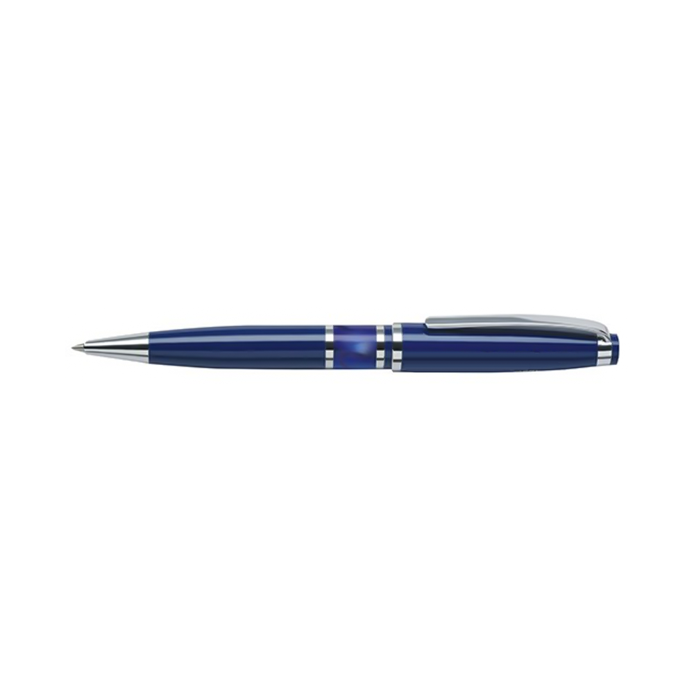 Chrome Plated Brass Pen With Twist Action BLUE