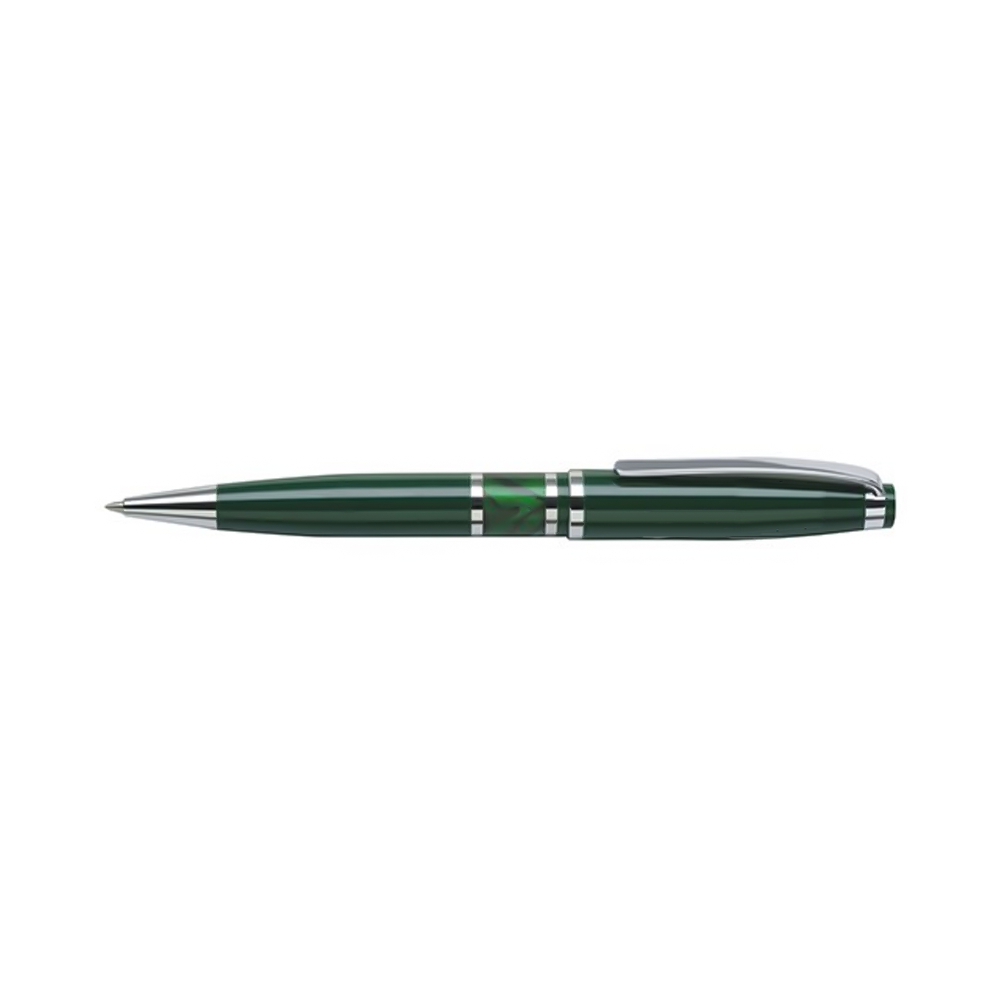 Chrome Plated Brass Pen With Twist Action GREEN