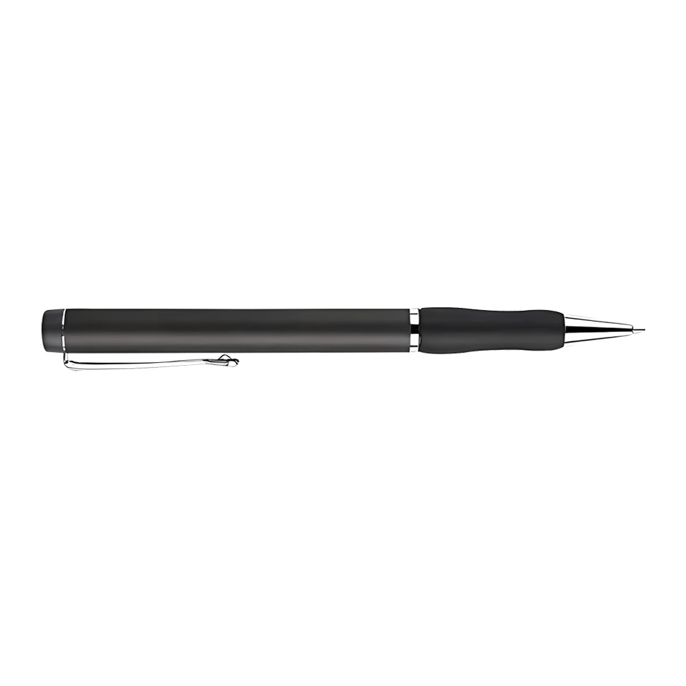 Custom Ballpoint Pen with Rubber Grip-Matte Black