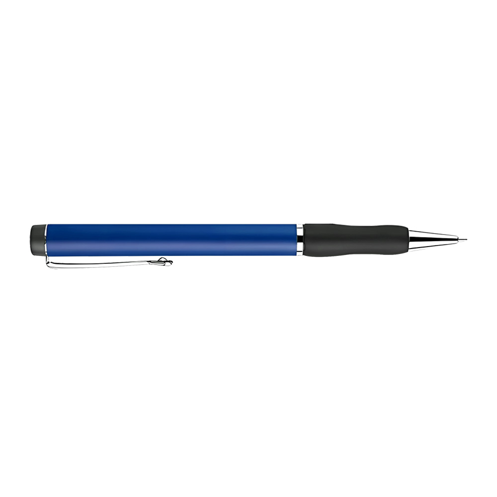 Custom Ballpoint Pen with Rubber Grip-Matte Blue