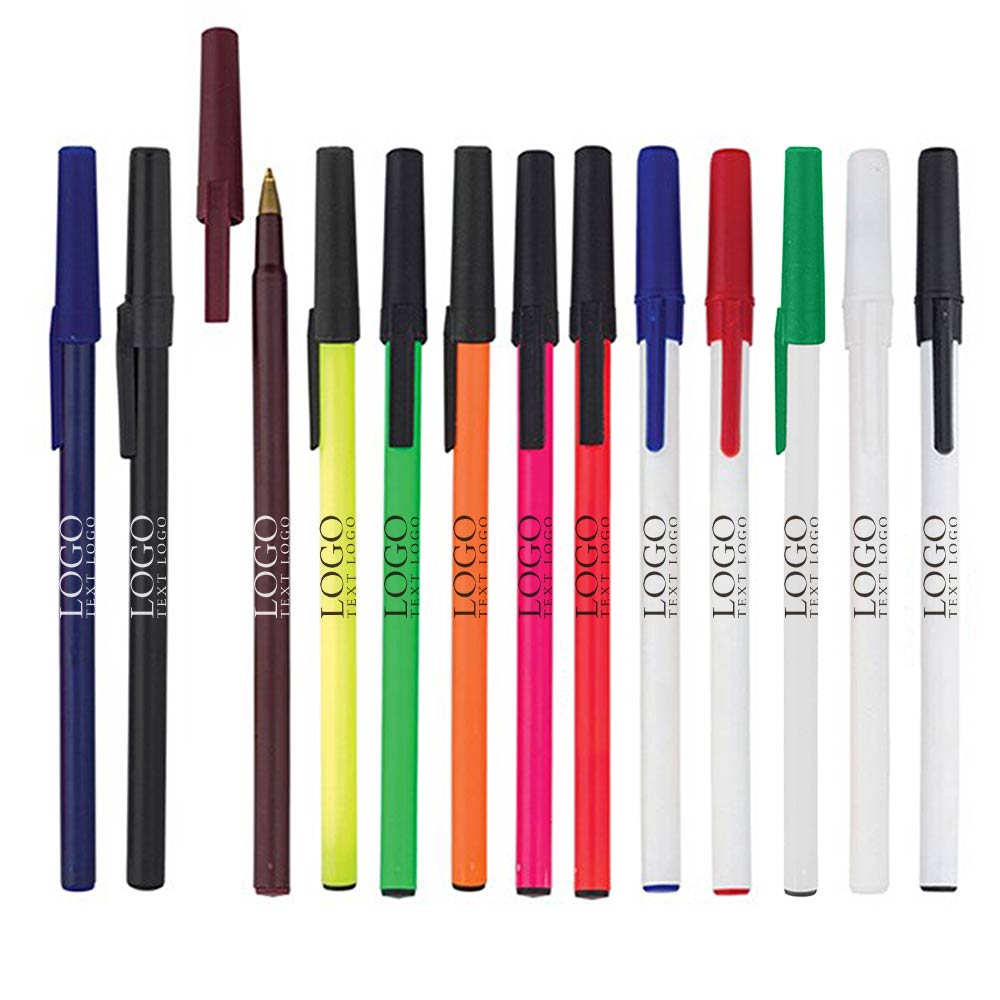 Custom Colored Brittany Stick Plastic Ballpoint Pens