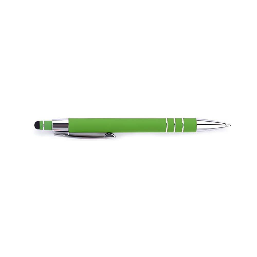 Custom Soft Touch Metal Pen with Stylus-Green