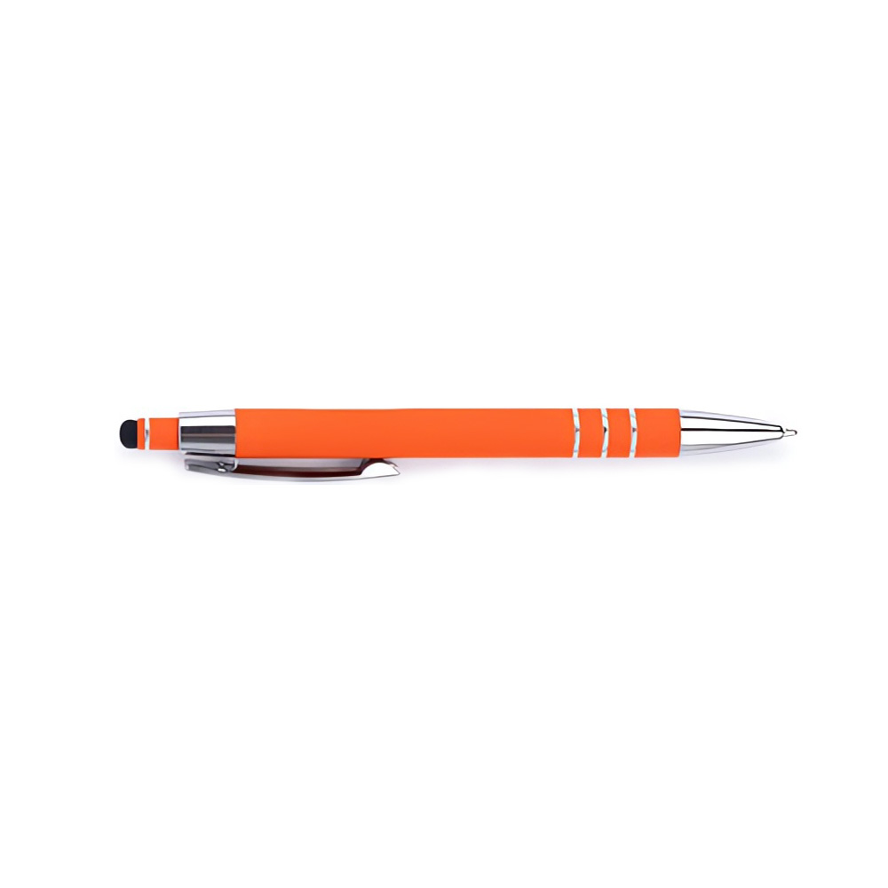 Custom Soft Touch Metal Pen with Stylus-Orange