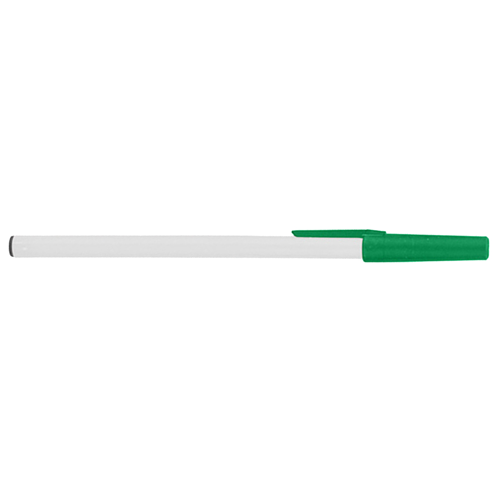 Customized Brittany Stick Plastic Ballpoint Pen White Green color