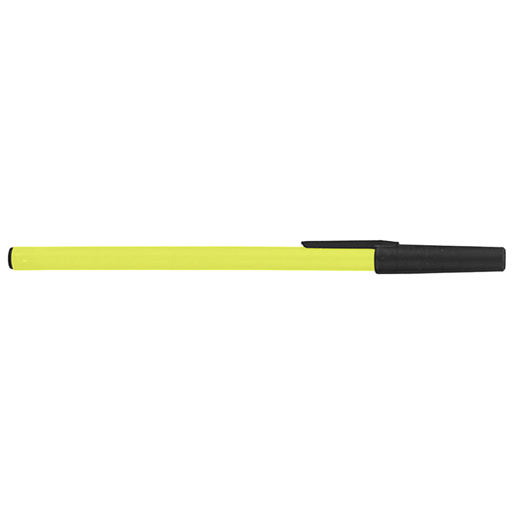 Customized Brittany Stick Plastic Ballpoint Pen Yellow Black Color