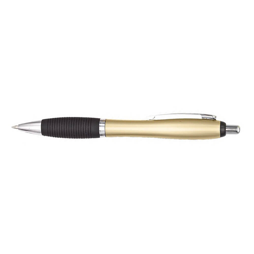 GOLD Plastic Click Action Pen with Hourglass Shape