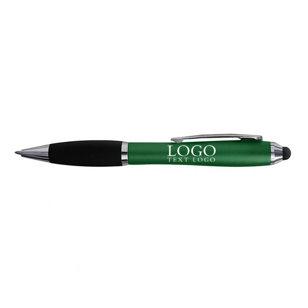 Green Custom Write Twist Action Plastic Pen with Logo