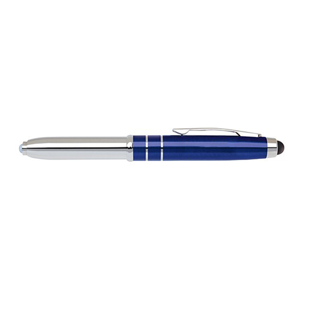 Personalized Metal Ballpoint Pen with Stylus Blue