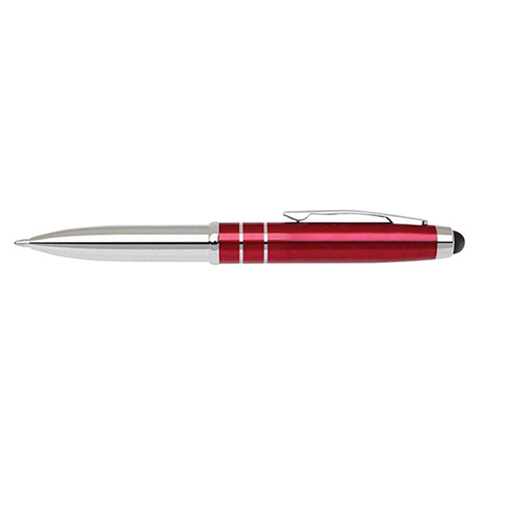 Personalized Metal Ballpoint Pen with Stylus Red