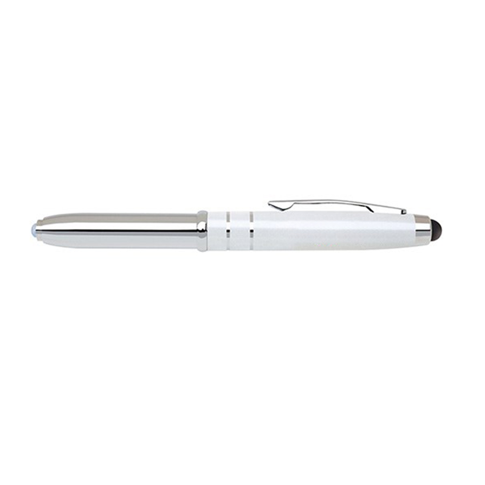 Personalized Metal Ballpoint Pen with Stylus White