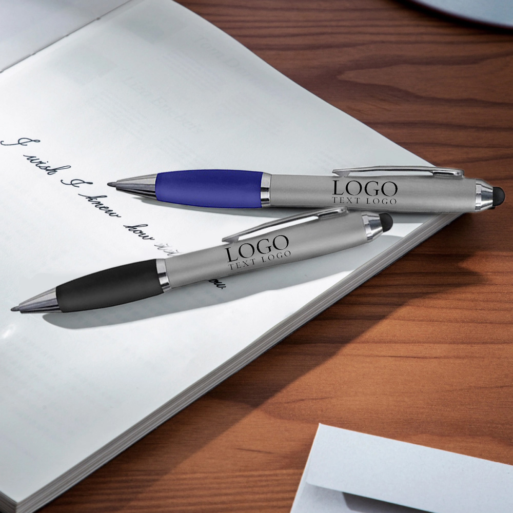 Personalized Twist Action Plastic Pen with Stylus with Logo