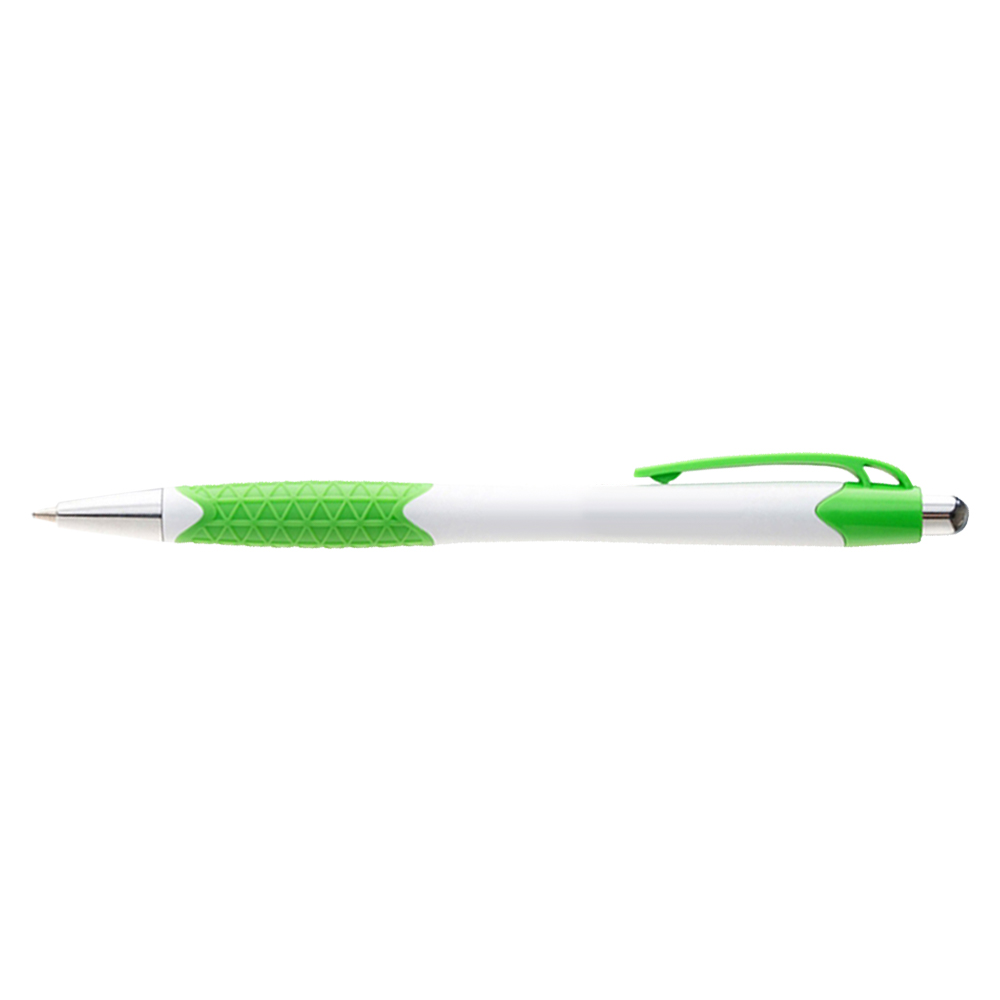 Promotional Soft Grip Island Click Pen Green color