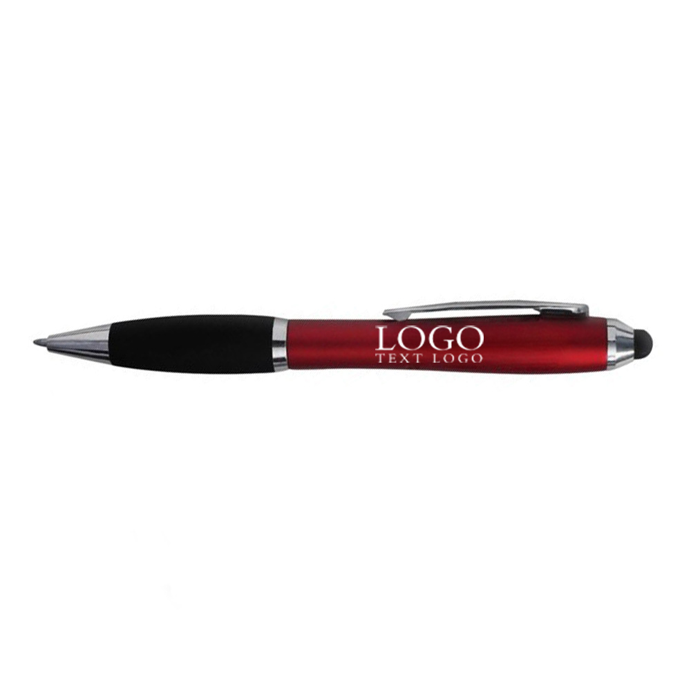 Red Custom Write Twist Action Plastic Pen with Logo