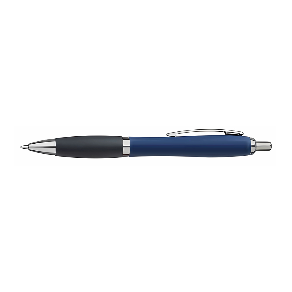 Satin Basset Custom Full Color Click Pens-Blue