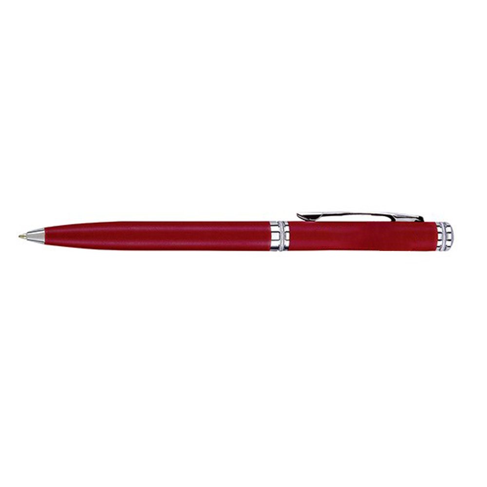 personalized  matte burgundy twist action ballpoint pen with solid brass barrel