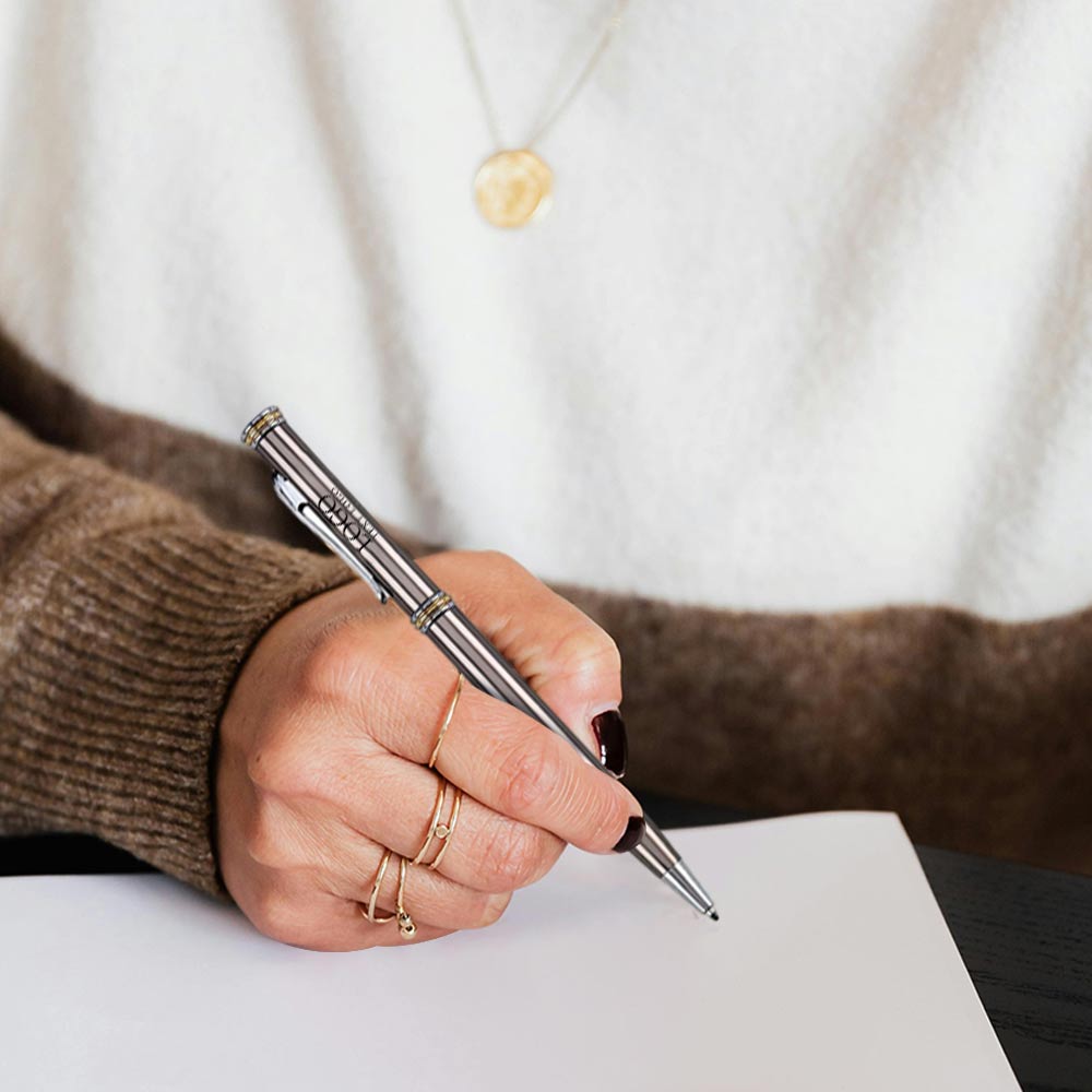 twist action pen with custom metallic color barrel