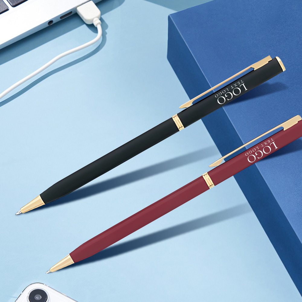 Brass Twist Action Pen With Chrome And Gold Trims (3)